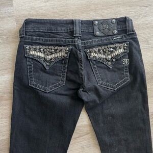Miss Me Women's Black Embellished Straight Leg Jeans